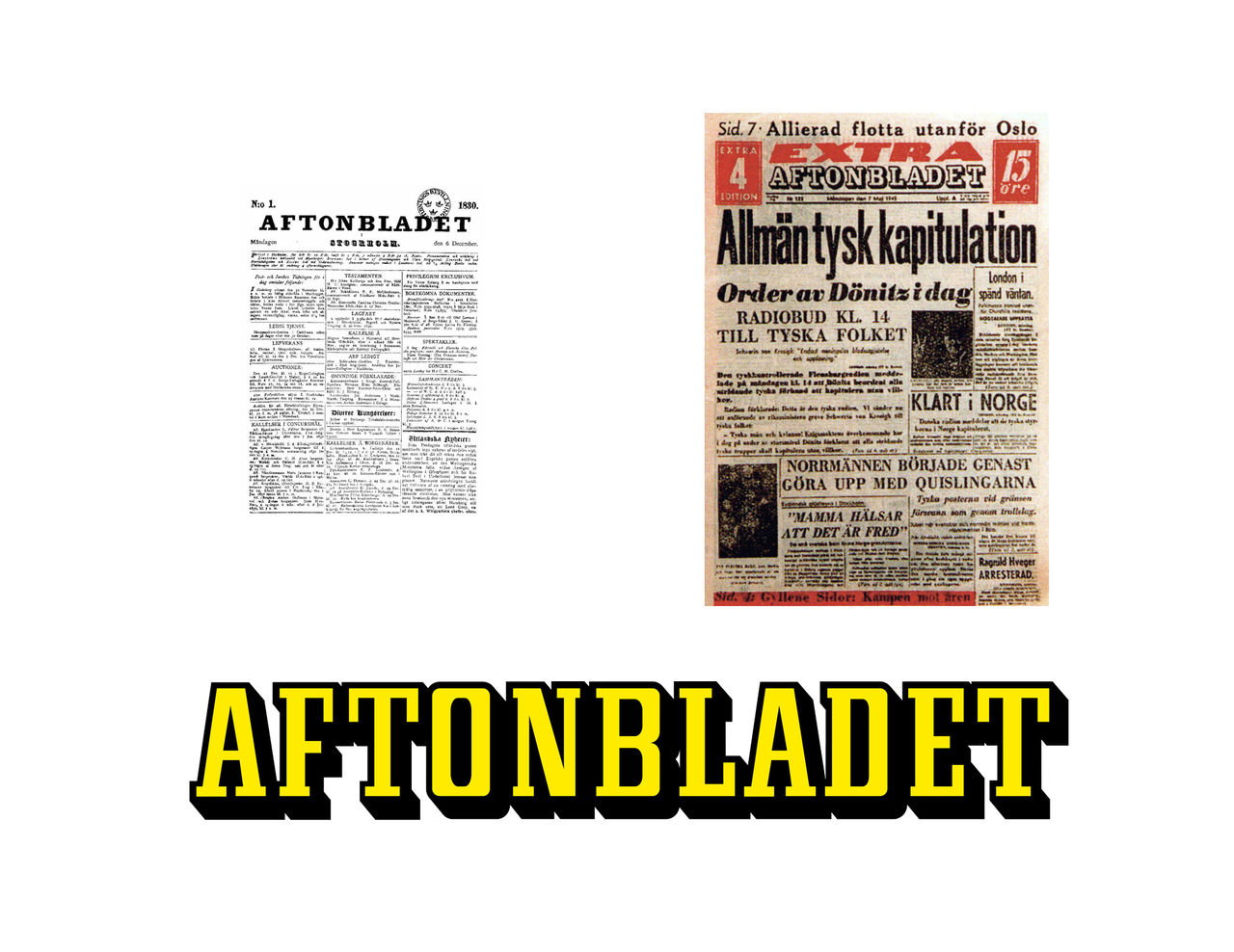 Logotyper genom åren. Längst ner den som precis byttes ut.